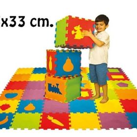 EVA Geometrik Şekiller 7 mm 33x33 cm Puzzle Oyun Matı