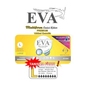 EVA Multiform Premium Seviye 4 1500 ml Emicilik Large 110-140 cm 30'lu Ayakta Hasta Külot Bezi