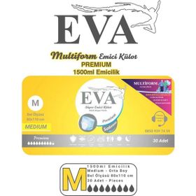 EVA Multiform Premium Seviye 4 1500 ml Emicilik Medium 80-110 cm 30'lu Ayakta Hasta Külot Bezi
