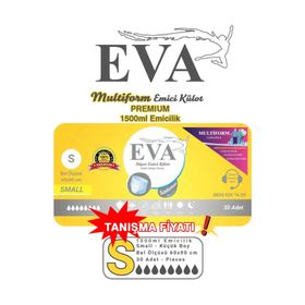 EVA Multiform Premium Seviye 4 1500 ml Emicilik Small 60-90 cm 30'lu Ayakta Hasta Külot Bezi