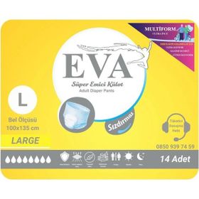 EVA Multiform Seviye 2 1200 ml Emicilik Large 100-135 cm 14'lü Ayakta Hasta Külot Bezi