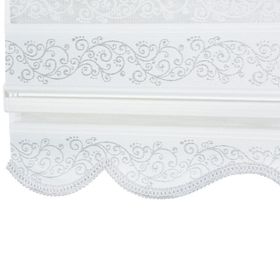 Evaks 650-01 100x200 cm Krem Sarmaşık Jakar Zebra Desenli Stor Perde