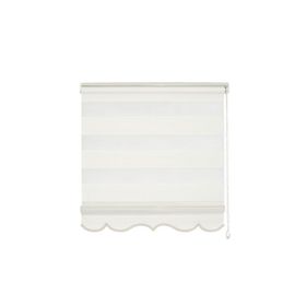Evaks Basic V-2 Plise Zebra Desenli 160x200 cm Krem Stor Perde