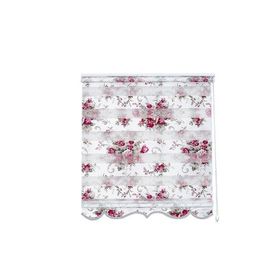 Evaks Baskılı Çiçekli Zebra Desenli L8308-02 100x200 cm Fuşya Stor Perde