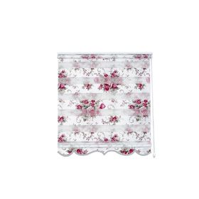 Evaks Baskılı Çiçekli Zebra Desenli L8308-02 100x200 cm Fuşya Stor Perde