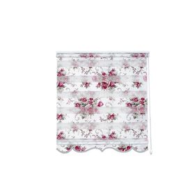 Evaks Baskılı Çiçekli Zebra Desenli L8308-02 140x200 cm Fuşya Stor Perde
