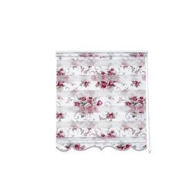 Evaks Baskılı Çiçekli Zebra Desenli L8308-02 150x200 cm Fuşya Stor Perde