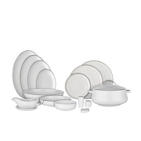 Evaliza Hanedan Platin 101 Parça 12 Kişilik Yemek Takımı
