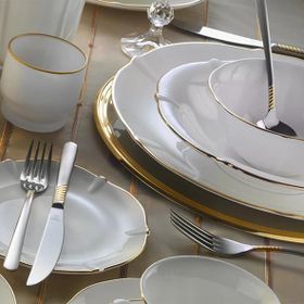 Evaliza Magnolia 60 Parça Gold Yemek Takımı