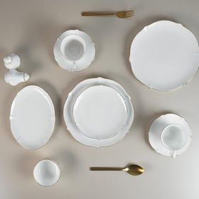 Evaliza Magnolia Premium 36 Parça 6 Kişilik Gold Kahvaltı Takımı