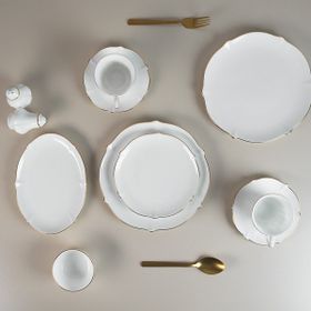 Evaliza Magnolia Premium 36 Parça 6 Kişilik Gold Kahvaltı Takımı