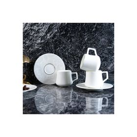 Evaliza Paisley White Double 6 Kişilik 130 ml Kahve Fincan Takımı