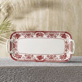 Evaliza Voila Kulplu 33 cm Kırmızı Sunum Tabak