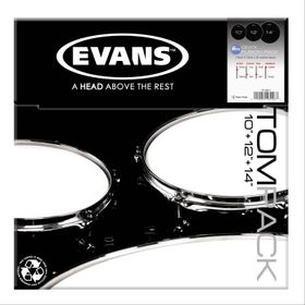 Evans ETP-ONX2-F 10+12+14 Tom Kumlu Siyah Fusıon Kitli Davul Derisi
