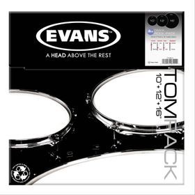 Evans ETP-ONX2-R 10+12+16 Tom Kumlu Siyah Rock Kit Çift Katlı Davul Derisi