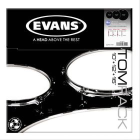 Evans ETP-ONX2-R 10+12+16 Tom Kumlu Siyah Rock Kit Çift Katlı Davul Derisi