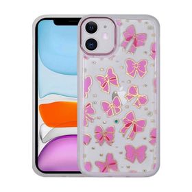 Evastore Apple iPhone 11 Figürlü Desenli Işıltılı Sert Sos Kapak Kılıf