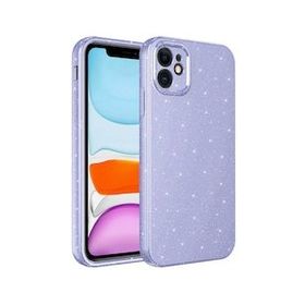 Evastore Apple iPhone 11 Kamera Korumalı Simli Lüks Koton Kapak Kılıf