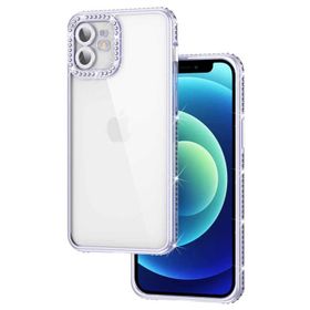 Evastore Apple iPhone 11 Kamera Korumalı Taşlı Mina Kapak Kılıf