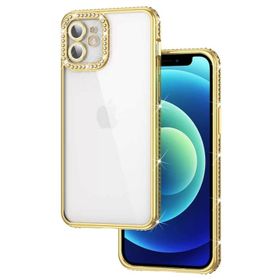 Evastore Apple iPhone 11 Kamera Korumalı Taşlı Mina Kapak Kılıf