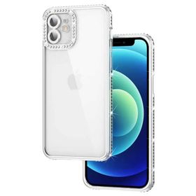 Evastore Apple iPhone 11 Kamera Korumalı Taşlı Mina Kapak Kılıf