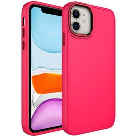 Evastore Apple iPhone 11 Metal Çerçeve ve Buton Tasarımlı Silikon Luna Kapak Kılıf