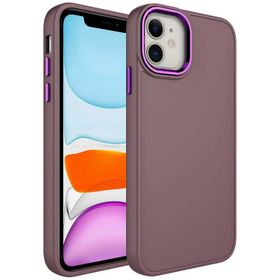 Evastore Apple iPhone 11 Metal Çerçeve ve Buton Tasarımlı Silikon Luna Kapak Kılıf