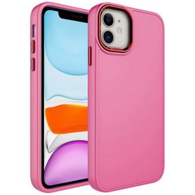 Evastore Apple iPhone 11 Metal Çerçeve ve Buton Tasarımlı Silikon Luna Kapak Kılıf