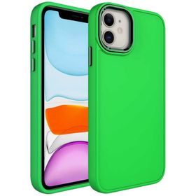Evastore Apple iPhone 11 Metal Çerçeve ve Buton Tasarımlı Silikon Luna Kapak Kılıf