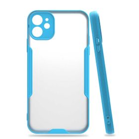 Evastore Apple iPhone 11 Parfe Sarı Kenarlı Şeffaf Kapak Kılıf