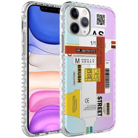 Evastore Apple iPhone 11 Pro Airbag Kenarlı Renkli Desenli Silikon Elegans Kapak Kılıf