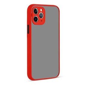 Evastore Apple iPhone 11 Pro Hux Kırmızı Kenarlı Gri Kapak Kılıf