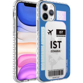 Evastore Apple iPhone 11 Pro Max Airbag Kenarlı Renkli Desenli Silikon Elegans Kapak Kılıf