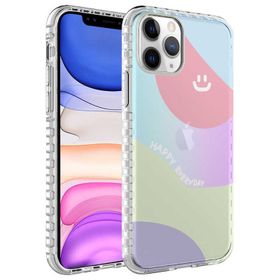 Evastore Apple iPhone 11 Pro Max Airbag Kenarlı Renkli Desenli Silikon Elegans Kapak Kılıf