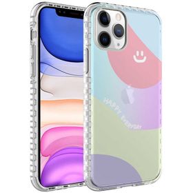Evastore Apple iPhone 11 Pro Max Airbag Kenarlı Renkli Desenli Silikon Elegans Kapak Kılıf