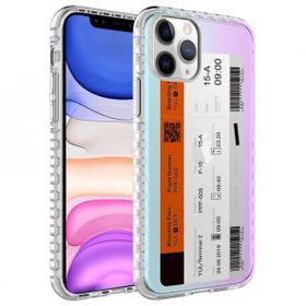 Evastore Apple iPhone 11 Pro Max Airbag Kenarlı Renkli Desenli Silikon Elegans Kapak Kılıf
