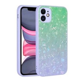 Evastore Apple iPhone 11 Renk Geçişli Mermer Desenli Sert Silikon Granit Kapak Kılıf