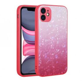 Evastore Apple iPhone 11 Renk Geçişli Mermer Desenli Sert Silikon Granit Kapak Kılıf