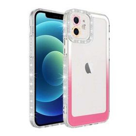 Evastore Apple iPhone 11 Simli ve Renk Geçiş Tasarımlı Lens Korumalı Park Kapak Kılıf