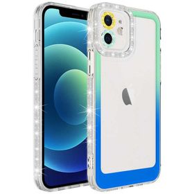 Evastore Apple iPhone 11 Simli ve Renk Geçiş Tasarımlı Lens Korumalı Park Kapak Kılıf