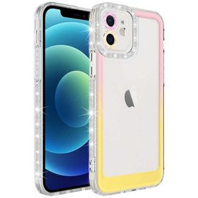 Evastore Apple iPhone 11 Simli ve Renk Geçiş Tasarımlı Lens Korumalı Park Kapak Kılıf