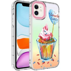 Evastore Apple iPhone 12 Kamera Korumalı Renkli Desenli Sert Silikon Korn Kapak Kılıf