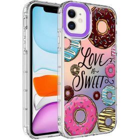 Evastore Apple iPhone 12 Kamera Korumalı Renkli Desenli Sert Silikon Korn Kapak Kılıf