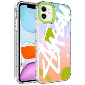 Evastore Apple iPhone 12 Kamera Korumalı Renkli Desenli Sert Silikon Korn Kapak Kılıf