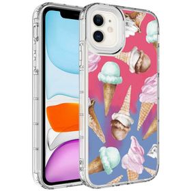 Evastore Apple iPhone 12 Kamera Korumalı Renkli Desenli Sert Silikon Korn Kapak Kılıf
