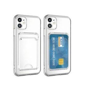 Evastore Apple iPhone 12 Kılıf Kartlıklı Şeffaf Setra Clear Silikon Kapak
