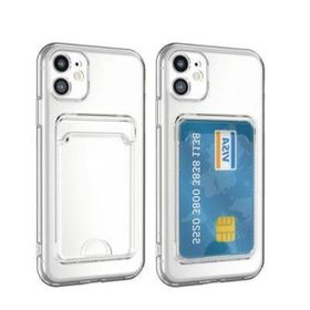 Evastore Apple iPhone 12 Kılıf Kartlıklı Şeffaf Setra Clear Silikon Kapak