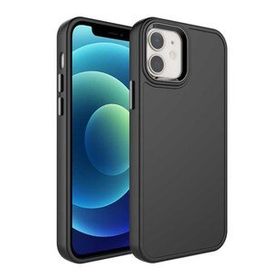Evastore Apple iPhone 12 Metal Çerçeve ve Buton Tasarımlı Sert Botox Kapak Kılıf