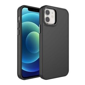 Evastore Apple iPhone 12 Metal Çerçeve ve Buton Tasarımlı Sert Botox Kapak Kılıf