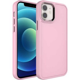 Evastore Apple iPhone 12 Metal Çerçeve ve Buton Tasarımlı Sert Botox Kapak Kılıf